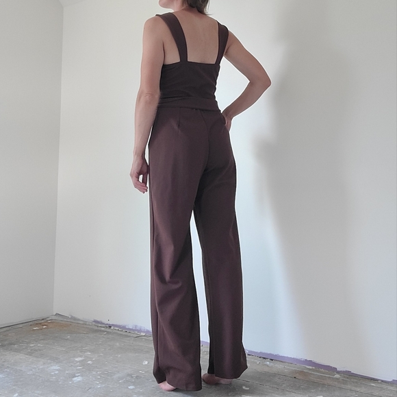 Elegant chocolate romper by Moa Moa, size small, with pockets! - Picture 7 of 11